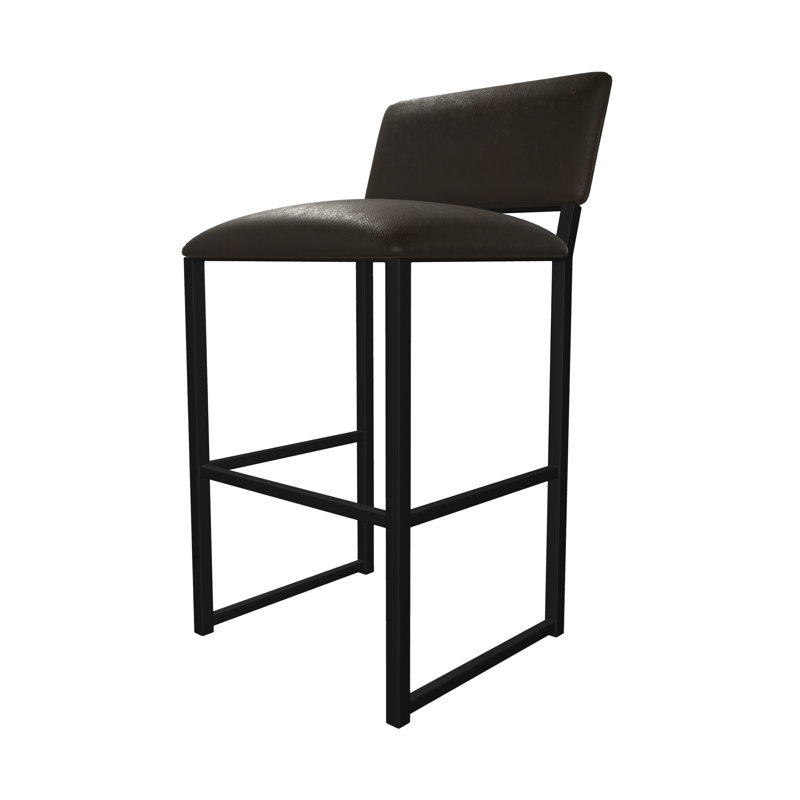 Tabouret Madrid avec revêtement en poudre peint à la main, Onyx sable, Brun intense