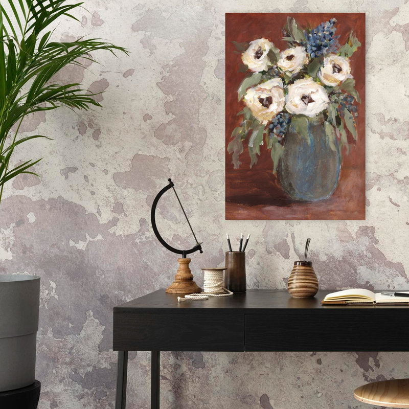 «Spice Embrace I», art classique rustique abstrait, H 24 po x l 16 po