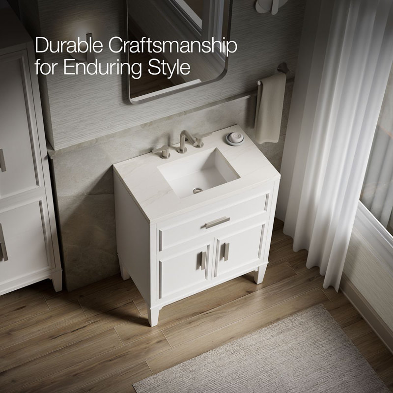 Southerk 30-In Bathroom Vanity Set, White, 30"