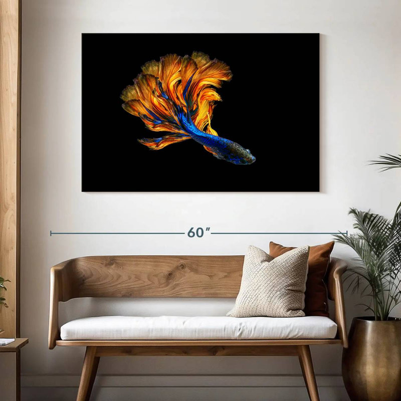 Poisson Betta à queue jaune Brampt, H 32 po x l 48 po