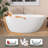Acrylic Freestanding Bathtub 59'' x 29.5'' Stand Alone Deep Soaking Tub with Pop-up Center Drain in Glossy White