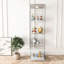 Vitrine moderne en verre avec lumières DEL, assemblage rapide, verre trempé, 1 porte, 4 tablettes, blanc