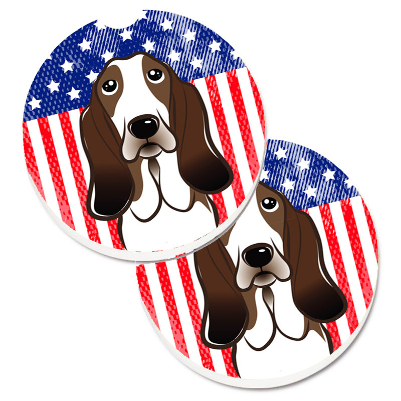 Sous-verre american flag, Basset hound