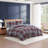 Tommy Hilfiger Collegiate Tartan Blue Cotton Reversible Quilt Set-117430500-117430501