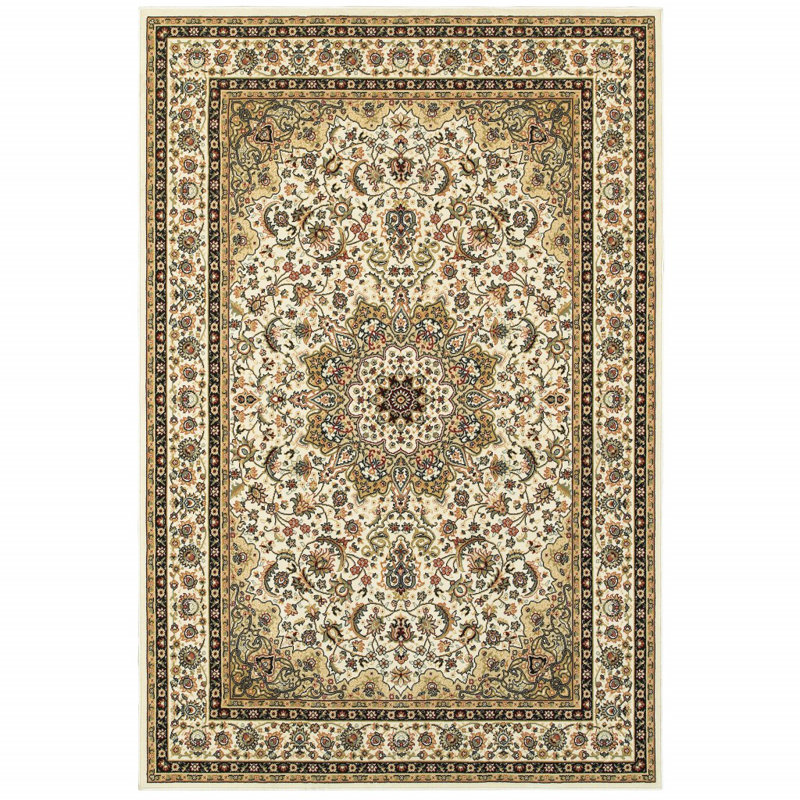 Tapis oriental ivoire / beige Greenwich, Rectangle 5 pi 3 po x 7 pi 6 po