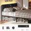 Structure de lit tapissier avec 2 tiroirs de rangement, grand lit plateforme moderne avec station de charge et lumière DEL, aucune boîte à ressorts nécessaire-705308968
