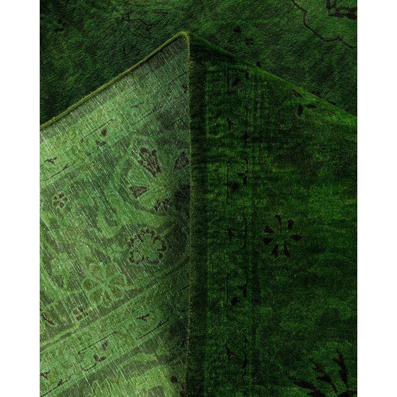 Tapis unique vert / gris / noir 6 pi 2 po x 8 pi 10 po Overyed