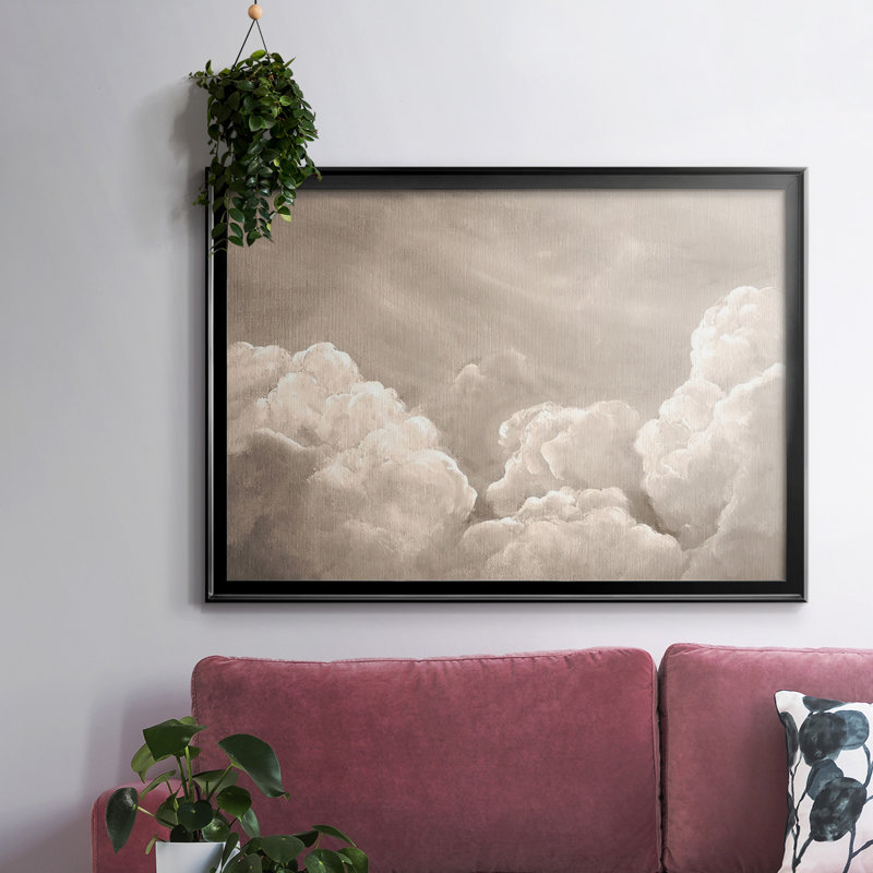 " Painted Clouds II ", Black, 30" H x 44" W x 1.5" D