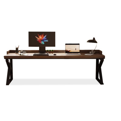 Black+Tan Rectangular Solid Wood desks by Hokku Designs