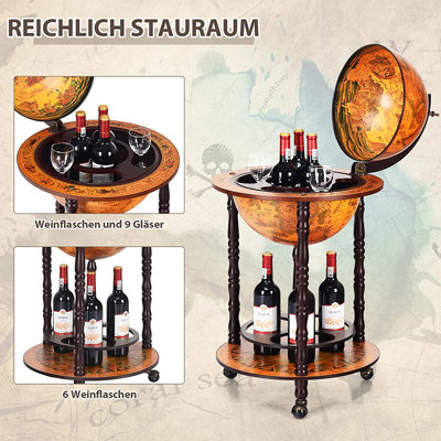 Medora Solid Wood Wine Bottle & Glass Rack in Brown