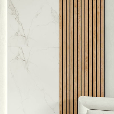 Coastal Ember Pre-Designed Whole Wall Panel Kit 96 in. x 88 in. – Modern Decorative Accent Wall for Bedroom or Living Room Areas