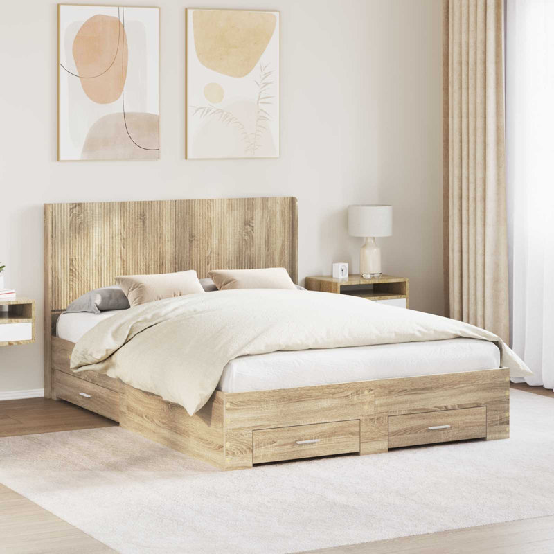 Bed, Sonoma Oak, 120 x 200cm