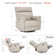 Swivel Glider Power Recliner Nursery Chair with Adjustable Headrest and Nightlight, Fabric Upholstered