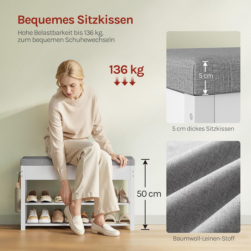 Shoe Storage, White + light gray