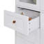 Armoire de rangement en MDF blanc, grands placards de cuisine avec portes en verre et tablettes réglables, armoire de rangement autoportante pour la cuisine, le salon