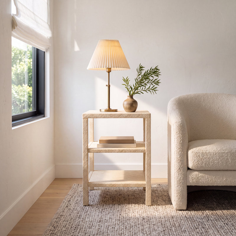 Elvina Top End Table with Storage, Light Natural
