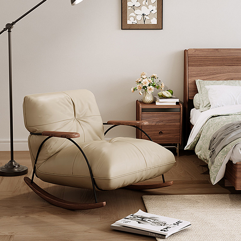 Chaise berçante légère Light Luxury Home Leisure, Crème