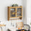 Armoire murale 24,8 po avec trois niveaux de rangement et porte-serviettes, idéale pour la salle de bain, la cuisine et la salle à manger