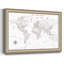 Carte de voyage à punaises - Carte du monde minimaliste encadrée sur toile-133431047-133431055