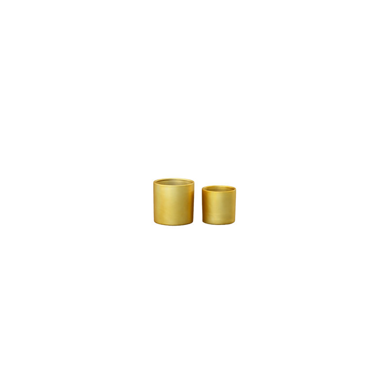 Ceramic Plain Round Pot Matte Finish Gold