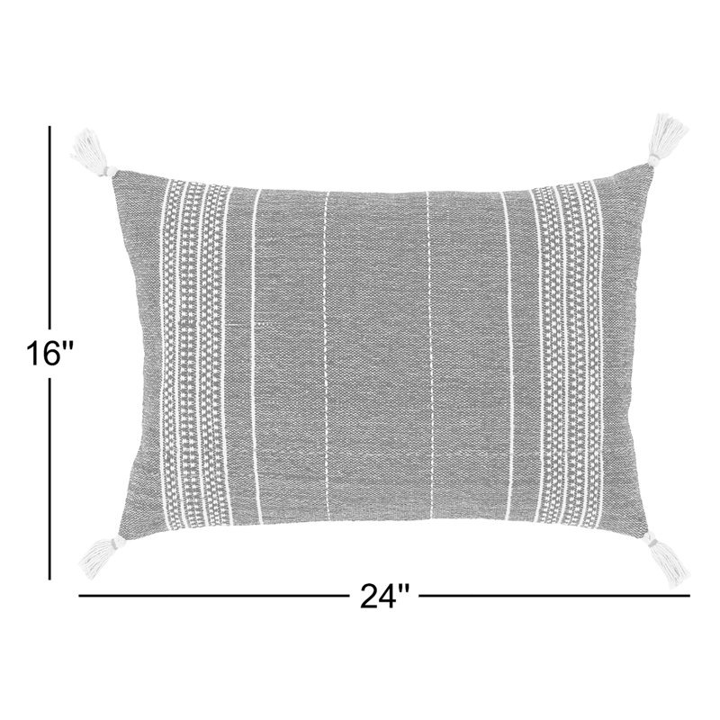 Coussin lombaire rectangulaire en mélange de coton Gordon, Duvet