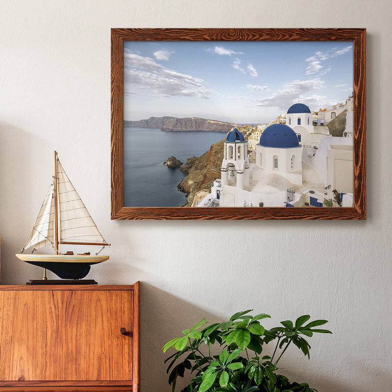 Santorini View, reproduction d'art sur toile, Érable, H 26 po x l 38 po x P 1,5 po