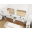 Meuble-lavabo mural 84 po avec lavabo de comptoir en résine, 1 tablette de rangement, 4 portes à fermeture douce-1966299141