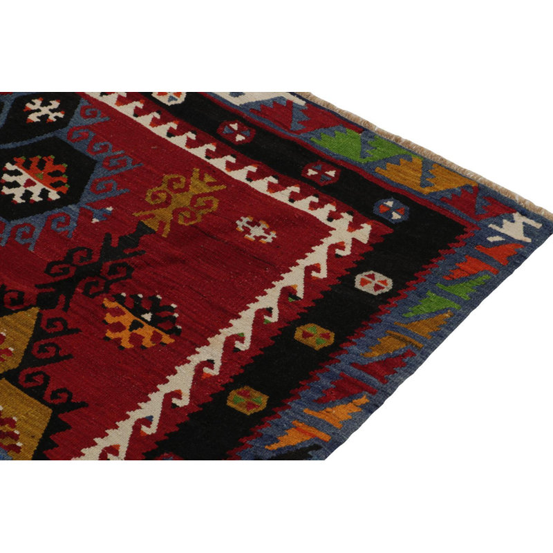 Wool Geometric Area Rug in Brown/Black