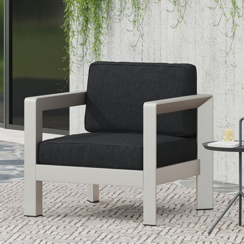 Fauteuil club d'extérieur en aluminium