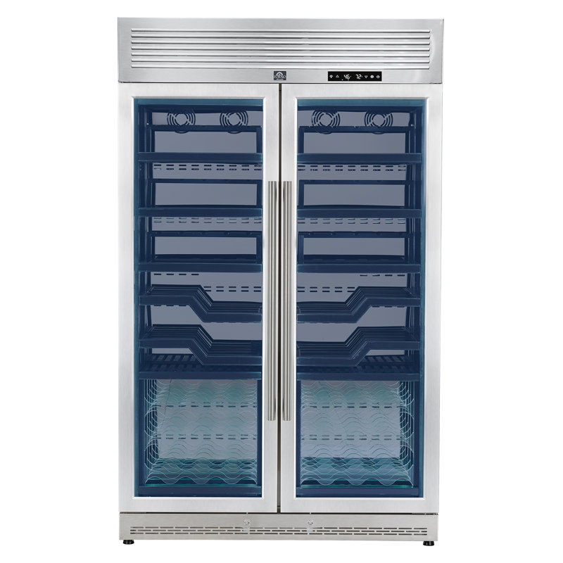 Cellier FORNO Abruzzo 48 pouces à deux zones, 102 bouteilles, 24 cu. pi., Supports et tablettes en acrylique
