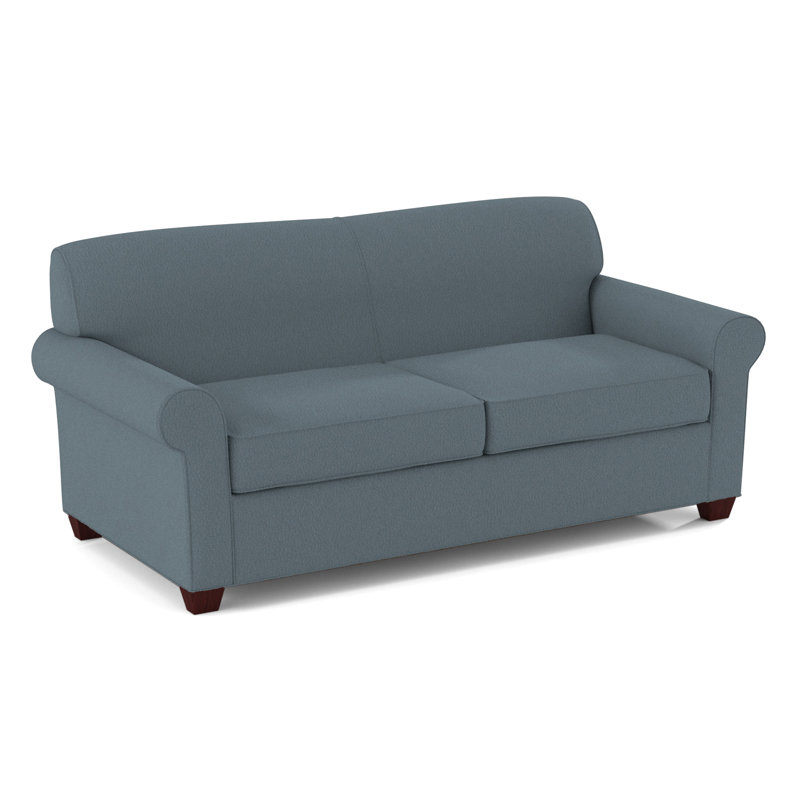 Finn Rolled Arm Sofa with Reversible Cushions, Dillon Williamsburg, Empire Mahogany, 34" H x 75" W x 36" D