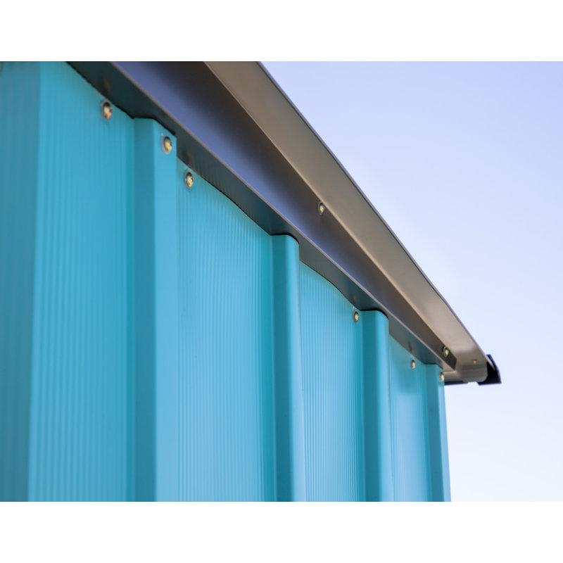 Teal and Anthracite Metal Vertical Storage Shed Kit