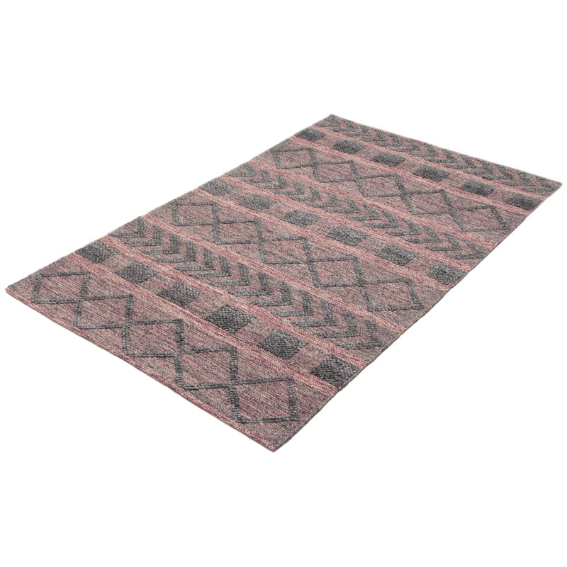 Tapis noir / rouge 4 pi 11 po x 8 pi 2 po Demaje One-of-a-Kind