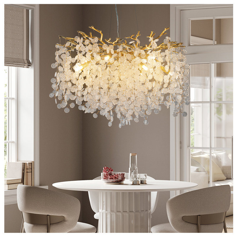 Mioara LED Chandelier, Silver, 17.7" H x 30" W x 30" D