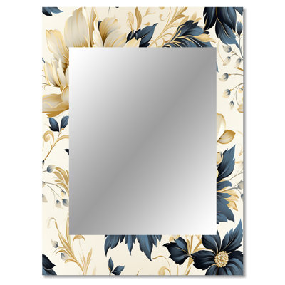 Jimenez Contemporary Victorian Motifs Victorian Pattern - Floral Decorative Mirror, Cottage Wall Mirror, Printed Metal Art