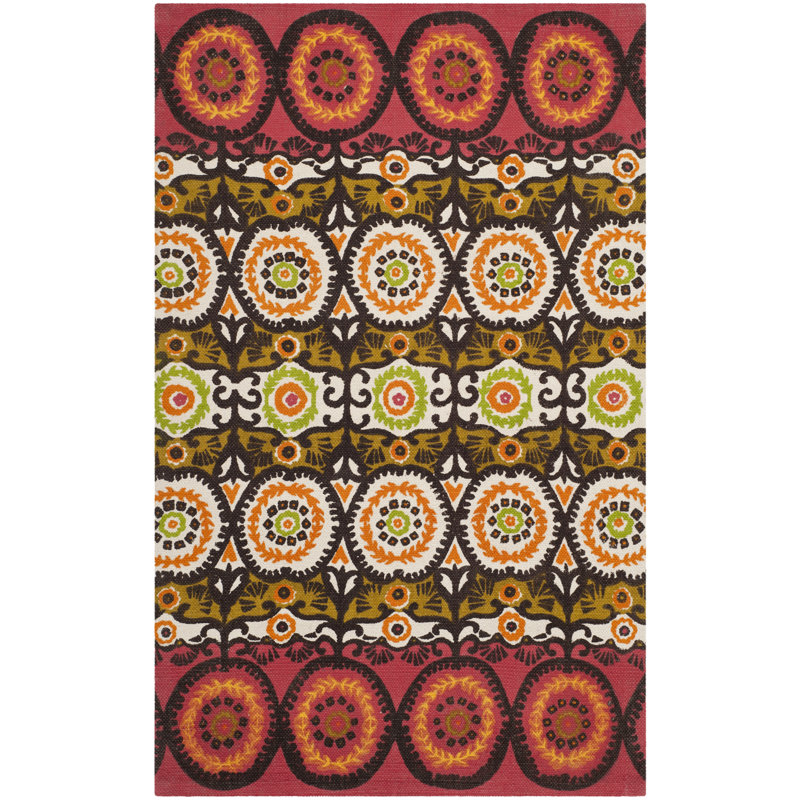 Allison Cedar Brook Hand Loomed Cotton Ikat Rug, Rectangle 2'3" x 3'9"