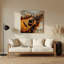 «Music», guitare acoustique, art mural en métal beige-1524605759