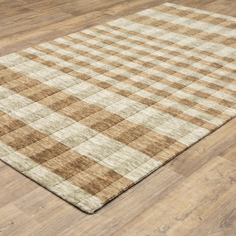 Tapis beige / rouille Bellatrix, Rectangle 7 pi 12 po x 10 pi