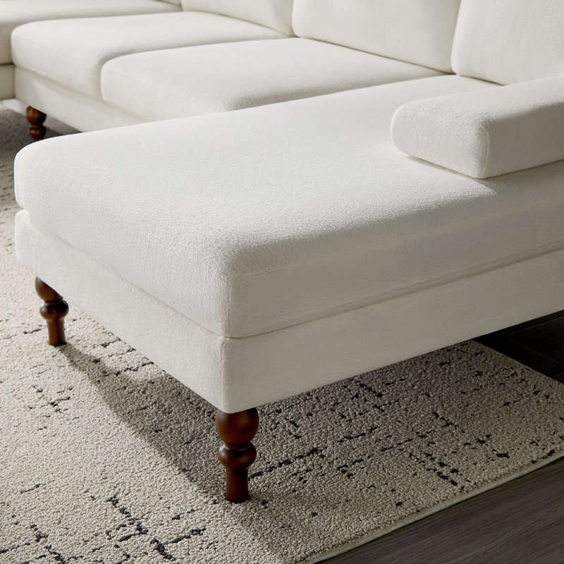 Canapé modulaire 105,5 po U, Polyester blanc