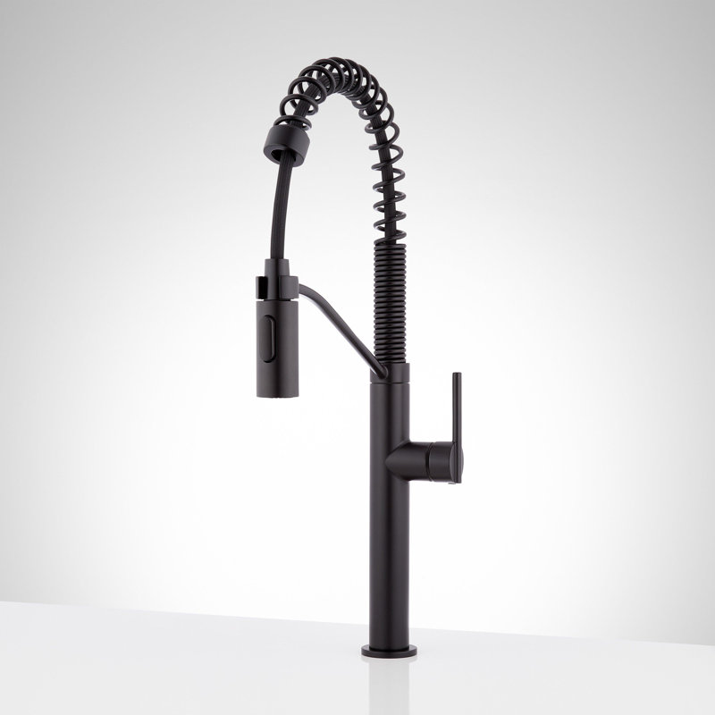 Robinet de cuisine à poignée simple Eiler, Noir mat