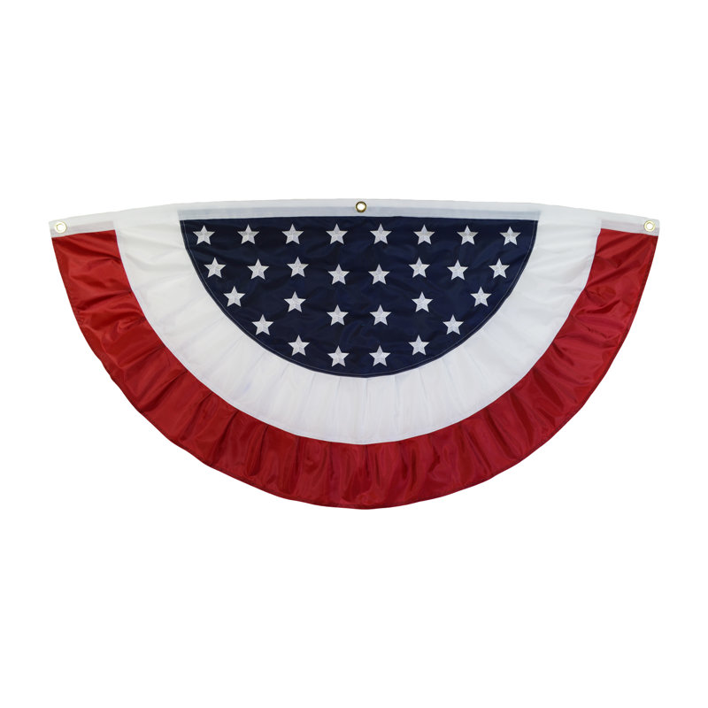 Patriotic Red, White, and Blue Polyester Triangular Pennant