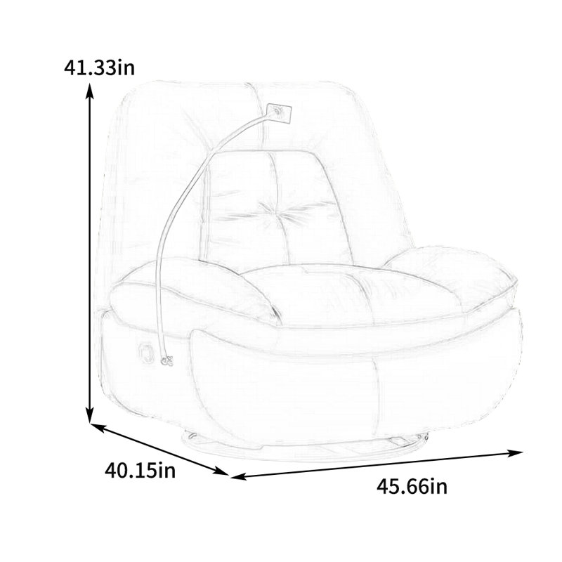 Fauteuil inclinable pivotant en similicuir Sulley, Ivoire ivoire