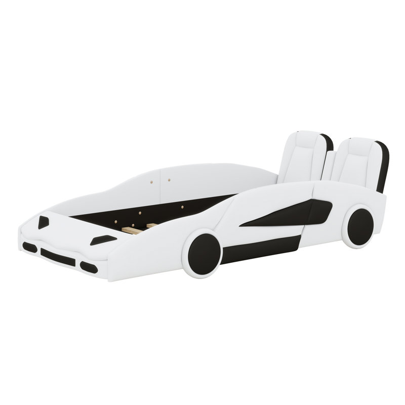 Lit plateforme avec roulettes Race, Blanc