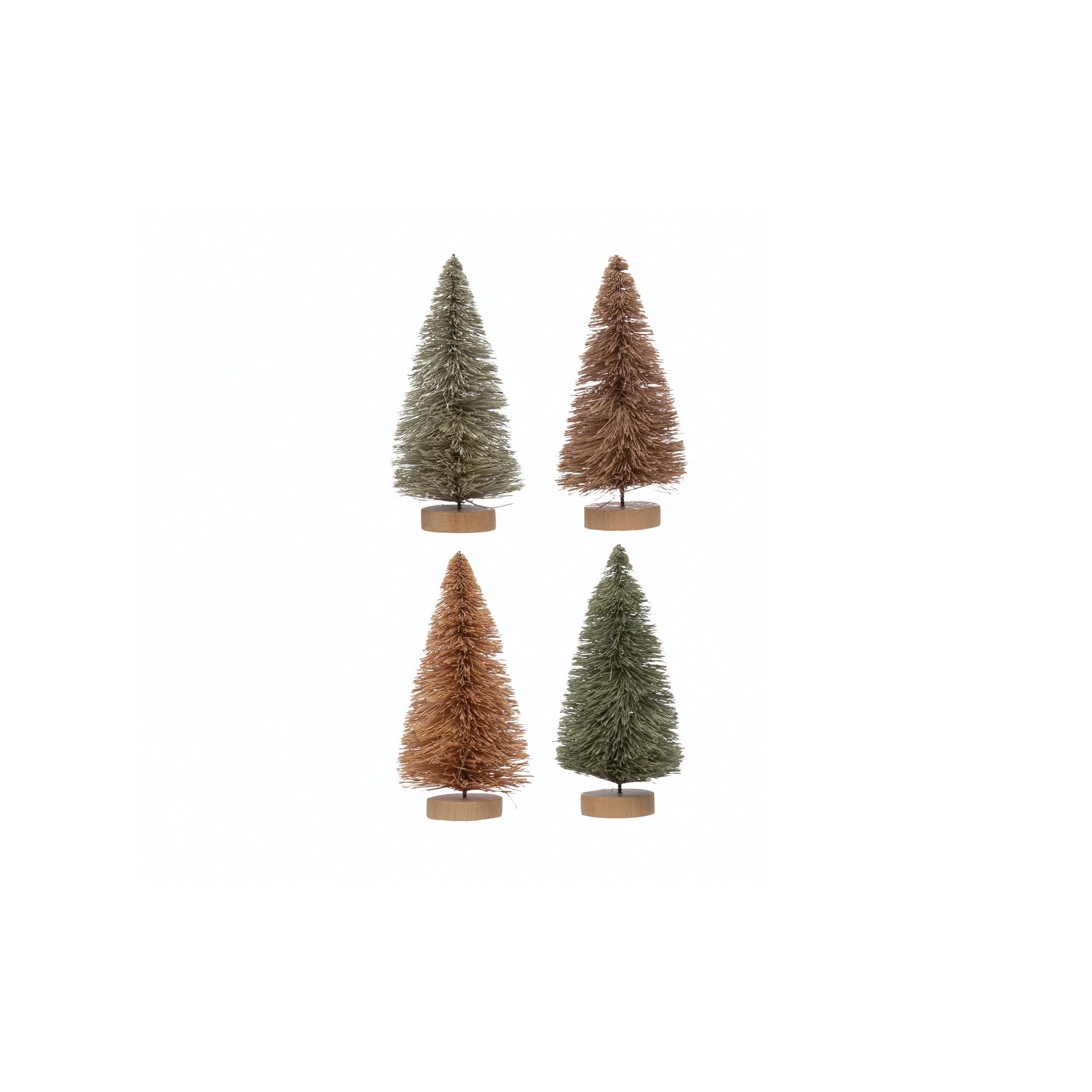 Sisal Bottle Brush Trees with Wood Base