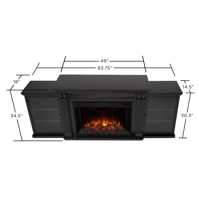 Tracey Grand 83.75'' TV Stand with Fireplace, Black