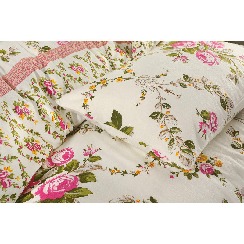 Alisabeth 56 Thread Count Floral 100% Cotton Brushed Sheet Set, Single (3'), Pink