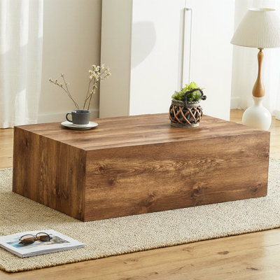 Table basse en bois aggloméré Wabi-Sabi | Table d'appoint et table de chevet 39,4 po