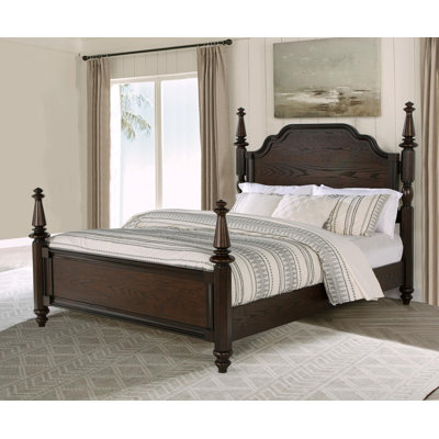 63-inch Four Poster Bed Dark Oak