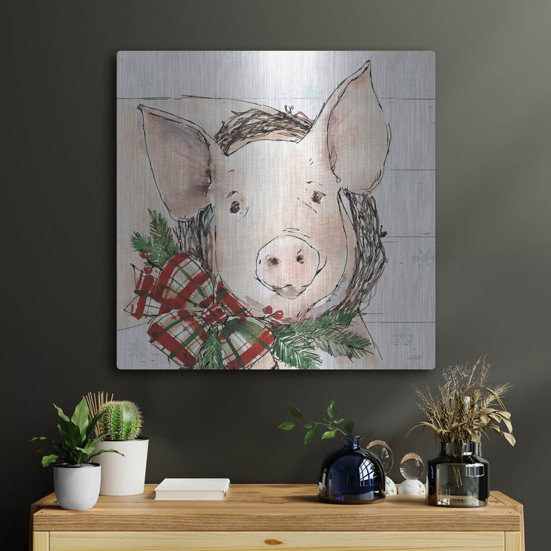 "Holiday On The Farm VII" par Anne Tavoletti sur métal, H 24 po x l 24 po