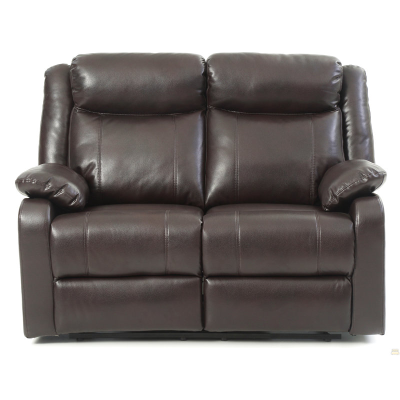 Sofa deux places inclinable, MARRON FONCÉ